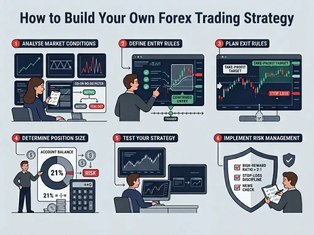 6 core components to build your own forex trading strategy
