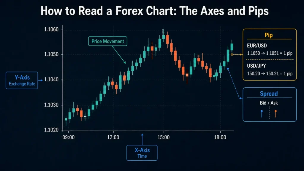 how to read a forex chart with axes and pips Vantage Markets