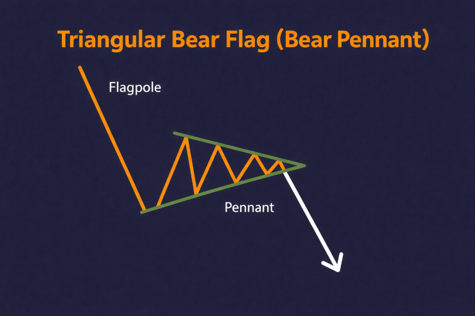 triangular bear flag bear pennant vantage markets 