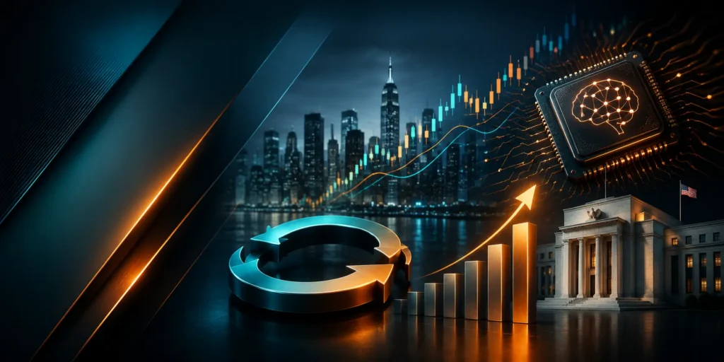 S&P 500 index with AI and Federal Reserve