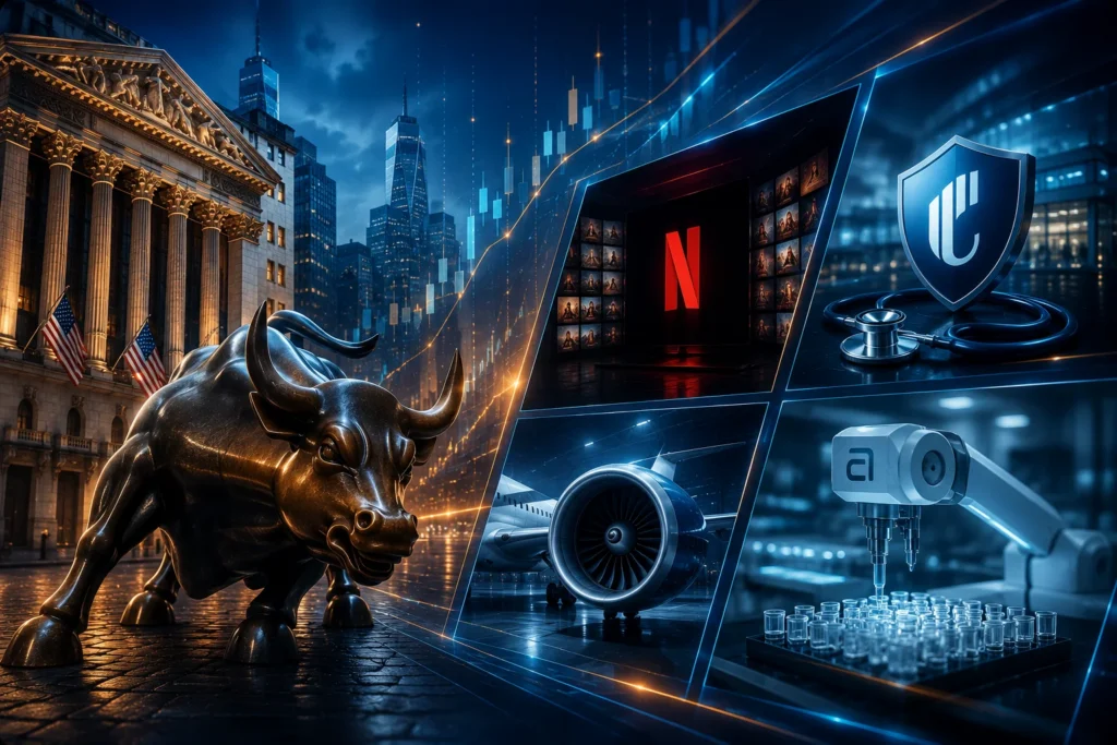 Dow Jones Index, Netflix, UnitedHealth Group, GE Aerospace and Abbott Laboratories